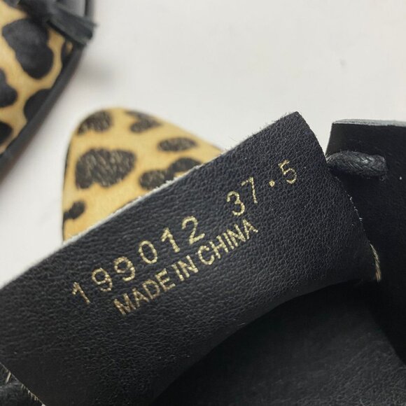 ALL BLACK Leopard Print Lace Up Oxfords Size 37.5 - Picture 7 of 8